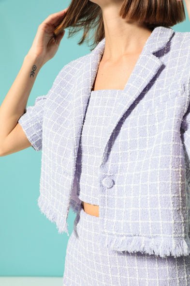 Veste Lilas Carreaux