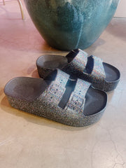 High black Glitter Angie Slides