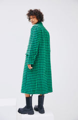 Long Green Pied-de-poule Coat