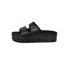 High black Glitter Angie Slides