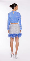 Top Blue Velvet Sequin