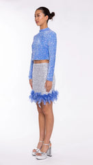 Top Blue Velvet Sequin