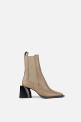 LUNA | LEATHER ANKLE BOOTS - TAUPE