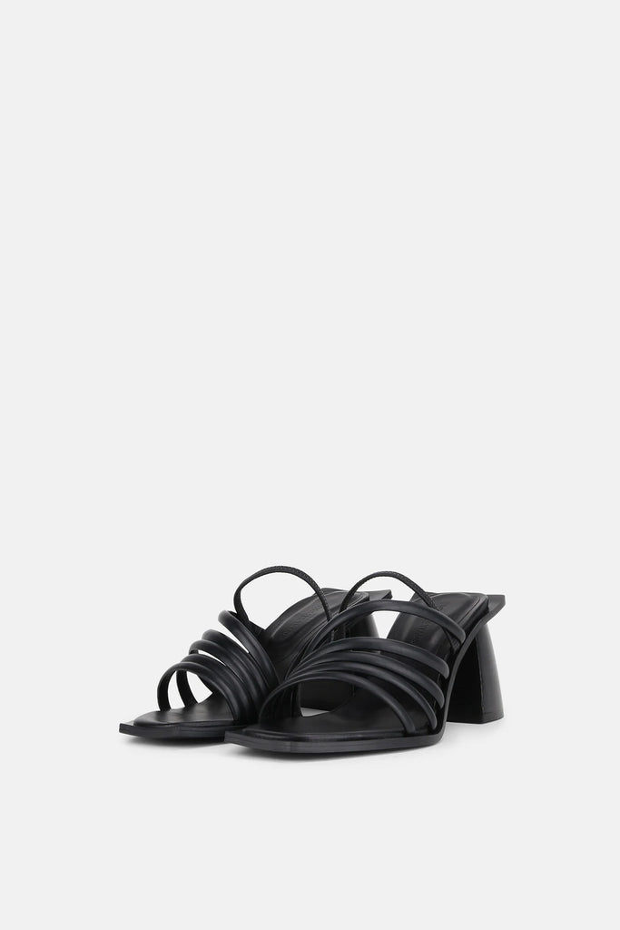 Vertigo Leather Asymmetric Strap Sandals