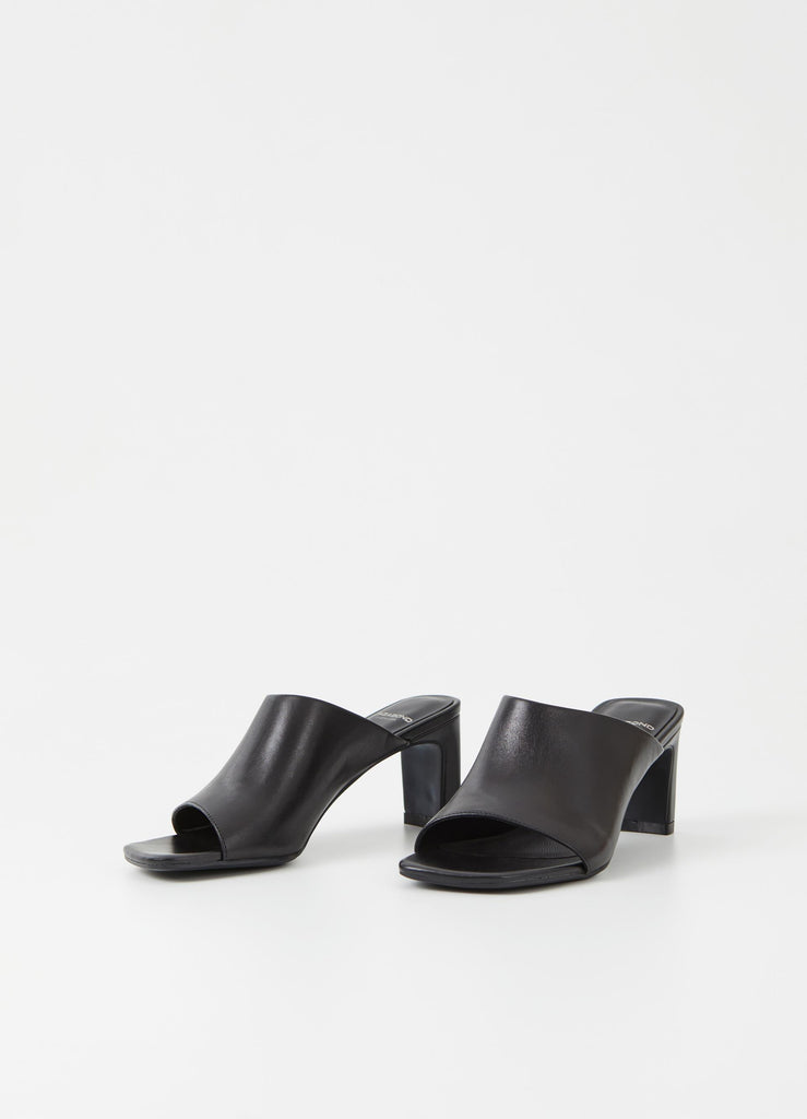 Luisa Mules Black Cow Leather
