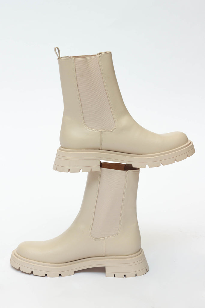 Light Beige Chelsea Boots