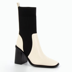 Ivory Ribbed Sock Boots